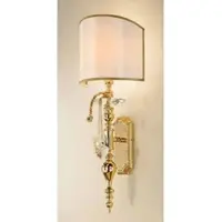 Casa Padrino Luxus Barock Kristall Wandleuchte Gold / Ivoire 20 x 15 x H. 55 cm - Lampe murale somptueuse de style baroque - Luminaires baroques - Noble & Somptueux - Qualité de luxe - Italy