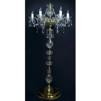 Casa Padrino Luxe Lampadaire en cristal baroque or Ø 45 x H. 125 cm - Lampadaire somptueux avec verre en cristal de Bohème - Lampes en cristal baroque