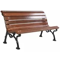Casa Padrino Banc de parc en bois tropical - Banc urbain brun foncé / noir 180 cm