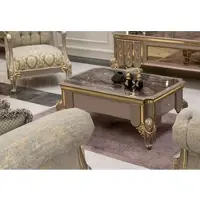 Casa Padrino Table basse de luxe baroque noir / gris / or 110 x 72 x H. 48 cm - Table de salon en bois massif - Meubles de style baroque