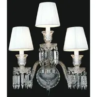 Casa Padrino Luxus Barock Kristallglas Wandleuchte Silber / Weiß 48 x H. 48 cm - Lampe murale somptueuse de style baroque