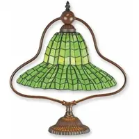 Demotex GmbH Casa Padrino Art Nouveau Tiffany Lampe de Table Vert / Marron H. 47,5 cm - Tiffany Luminaires
