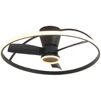 QAZQA Ventilateur de plafond noir avec LED et télécommande - Steer