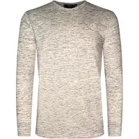 SikSilk T-Shirt 'Marl' gris chiné / blanc