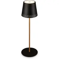 Briloner Lampe de table LED rechargeable Lampe de table r glable IP44 noir-bois RGB int rieur ext rieur
