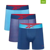 Reebok Homme Muir Performance lot de Trois Caleçons Taille Medium Essential Blue/Print/Batik Blue