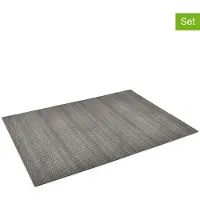 Salt & pepper Set De Table Reed Gris (x12) Design Tressé, Résistant, Facile à Nettoyer -
