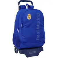 Safta Real Madrid 22.5l 32x44x16 Cm Wheeled Backpack Bleu Enfants