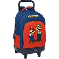 Safta Super Mario 33l 33x45x22 Cm Wheeled Backpack Orange,Bleu Enfants