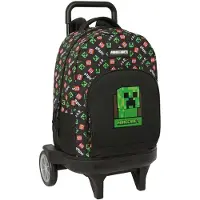 Safta Minecraft 33l 33x45x22 Cm Wheeled Backpack Noir Enfants