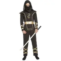 MOM Black Ninja Man Costume Noir M-L Enfants