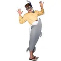 MOM Hungry Shark Man Costume Jaune M-L Enfants