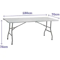 Marbueno Summer 10441 180x70x74 Cm Folding Camping Table Argenté 180 x 70 x 74 cm