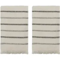 Meraki Towel, MKTrue, Off-whiteBlack (100 x 50 cm)