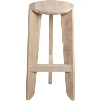Blomus Tabouret Barhocker Eli, couleur bois, modèle tabouret, en chêne, blanc, finition mate, dimensions 41 x 41 x 75 cm, référence 66513