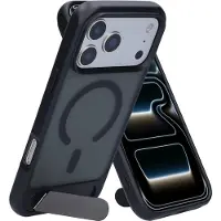 Mobiparts Hardcover Apple iPhone 17 Pro Max with Stand Function Satin Black (Magsafe Compatible) (Apple iPhone 17 Pro Max), Coque pour téléphone portable, Noir