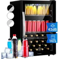 Klarstein Mini Frigo de Chambre et Bureau pour Boisson, Petit Frigo Silencieux, Refrigerateur Mini Bar 147L, Petit Réfrigérateur Camping, Étagères Réglables pour le Vin, Cannette, Beer Fridge