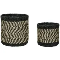 Hubsch Criss Cross Mites Noir/naturel (lot De 2) | 821506