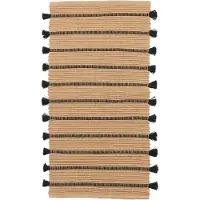 Broste Copenhagen Tapis Ezra naturel/noir 70x140cm