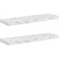 vidaXL Étagères Murales 2 pcs Marbre blanc 80 x 23,5 x 4 cm