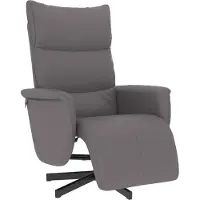 vidaXL Fauteuil relax avec repose-pieds Gris Similicuir