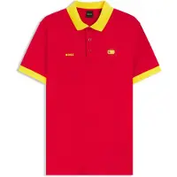 BOSS pour homme. 50559263 Polo Paddy à détails de drapeau rouge (M), Casuel, Coton, Manche courte