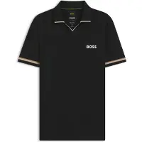 BOSS pour homme. 50559200 Polo Active slim fit noir (M), Casuel, Sport, Multisport, Polyester, Manche courte