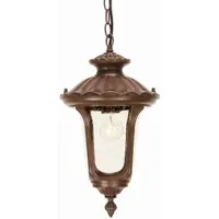 Casa Padrino Baroque Lampe suspendue d'extérieur couleur rouille Ø 23,5 x H. 43,5 cm - Lampe d'extérieur nostalgique pour balcon jardin terrasse - Eclairage extérieur nostalgique