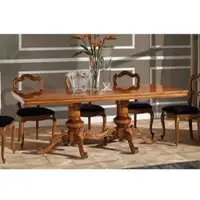 Casa Padrino Luxe Table à manger Biedermeier Marron - Table de salle à manger en bois massif fabriquée à la main - Meubles de salle à manger Biedermeier - Qualité de luxe - Italy