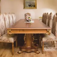 Casa Padrino Luxus Barock Esstisch Braun / Gold 310 cm - Meubles de salle à manger baroques