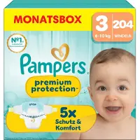 Pampers Couches Pampers Premium Protection - Taille 3 - Pack 1 Mois X204