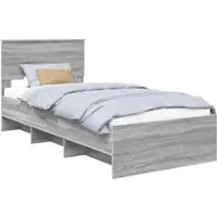 vidaXL Cadre de lit avec tête de lit gris Sonoma 80 x 200 cm Bois composite