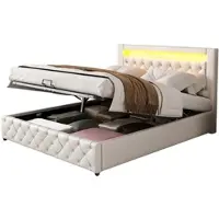 OKWISH Lit Gigogne 90x200 cm - Avec Lit Tiroir et Rangement Latéral - LED Télécommande et Ports USB - Sommier Inclus - Sans Matelas - Gris