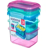 Sistema Pack 400ml x 3 Lunch Coloured, Lunch box, Multicolore