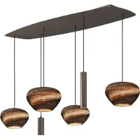 Masterlight Lampe suspendue ovale danoise Cartone Cacao avec des capsules Think Paper