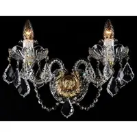 Casa Padrino Luxus Barock Kristall Wandleuchte Gold 39 x H. 30 cm - Lampe murale double somptueuse de style baroque - Luminaires baroques - Noble & Somptueux