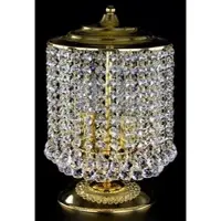 Casa Padrino Luxus Barock Kristall Tischlampe Gold Ø 20 x H. 34 cm - Somptueuse lampe tabouret avec verre en cristal de Bohème - Luminaires en cristal baroque