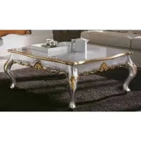 Casa Padrino Table basse de luxe baroque argent / or - Table de salon carrée en bois massif de style baroque - Meubles baroques - Intérieur baroque - Noble et somptueux - Qualité de luxe - Italy