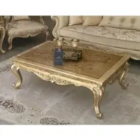 Casa Padrino Table basse de luxe baroque antique or - Table en bois massif de style baroque faite à la main - Meubles de salon baroques - Noble et somptueux