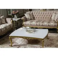 Casa Padrino Luxe Table basse baroque blanche / or 137 x 90 x H. 46 cm - Table de salon somptueuse en bois massif de style baroque - Meubles baroques