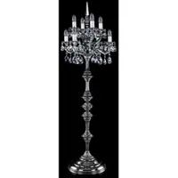 Casa Padrino Luxus Barock Kristall Stehluchte Antik Silber Ø 56 x H. 152 cm - Lampadaire somptueux en laiton avec verre en cristal de Bohème - Luminaires en cristal baroque - Qualité de luxe