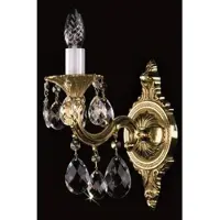 Casa Padrino Luxus Barock Kristall Wandleuchte Gold 12 x 20 x H. 32 cm - Lampe murale somptueuse en laiton avec verre en cristal de Bohème - Lampes murales baroques