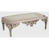 Casa Padrino Luxus Barock Couchtisch Silber / Gold 135 x 80 x H. 45 cm - Table de salon en bois massif de style baroque, fabriquée à la main - Meubles baroques
