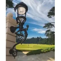 Casa Padrino Baroque Applique murale extérieure Noir H. 237 cm - Lampe d'extérieur de jardin géante