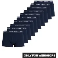 Jack & Jones Solid Boxers 10 Units Bleu L Homme