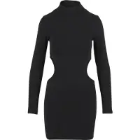 Urban Classics Cut Out Long Sleeve Short Dress Noir XL Femme