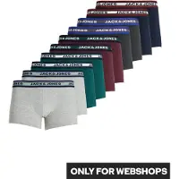 Jack & Jones Boxers gris foncé / gris chiné / vert foncé / lie de vin