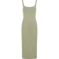 Urban Classics Basic Long Cotton Jersey Sleeveless Dress Vert XS Femme