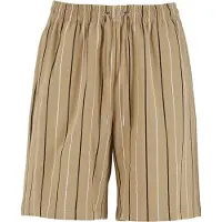 Urban Classics Printed Pinstripe Shorts Beige L Homme