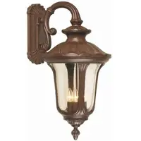 Casa Padrino Baroque Applique murale extérieure couleur rouille 35,5 x 43 x H. 70 cm - Lampe d'extérieur nostalgique pour balcon et jardin - Luminaires d'extérieur nostalgiques